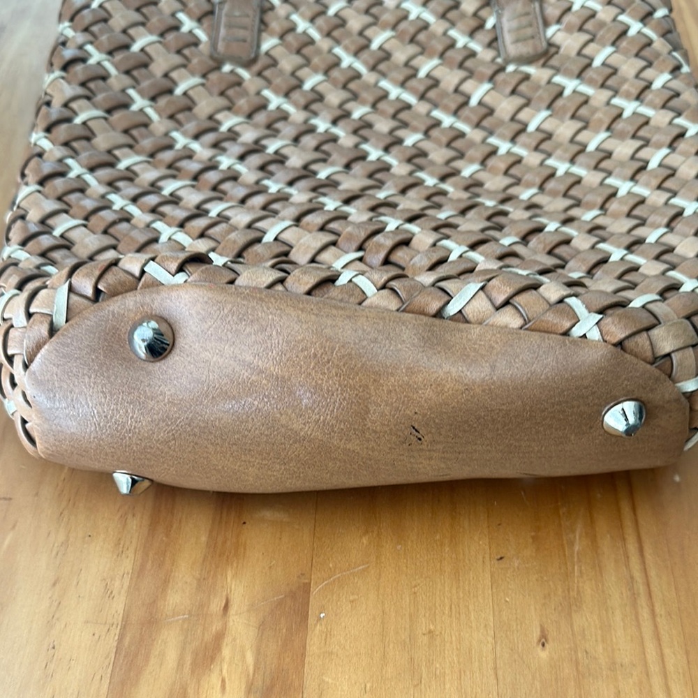 Nine West Tan and Cream Woven Tote Bag - Picture 6 of 14